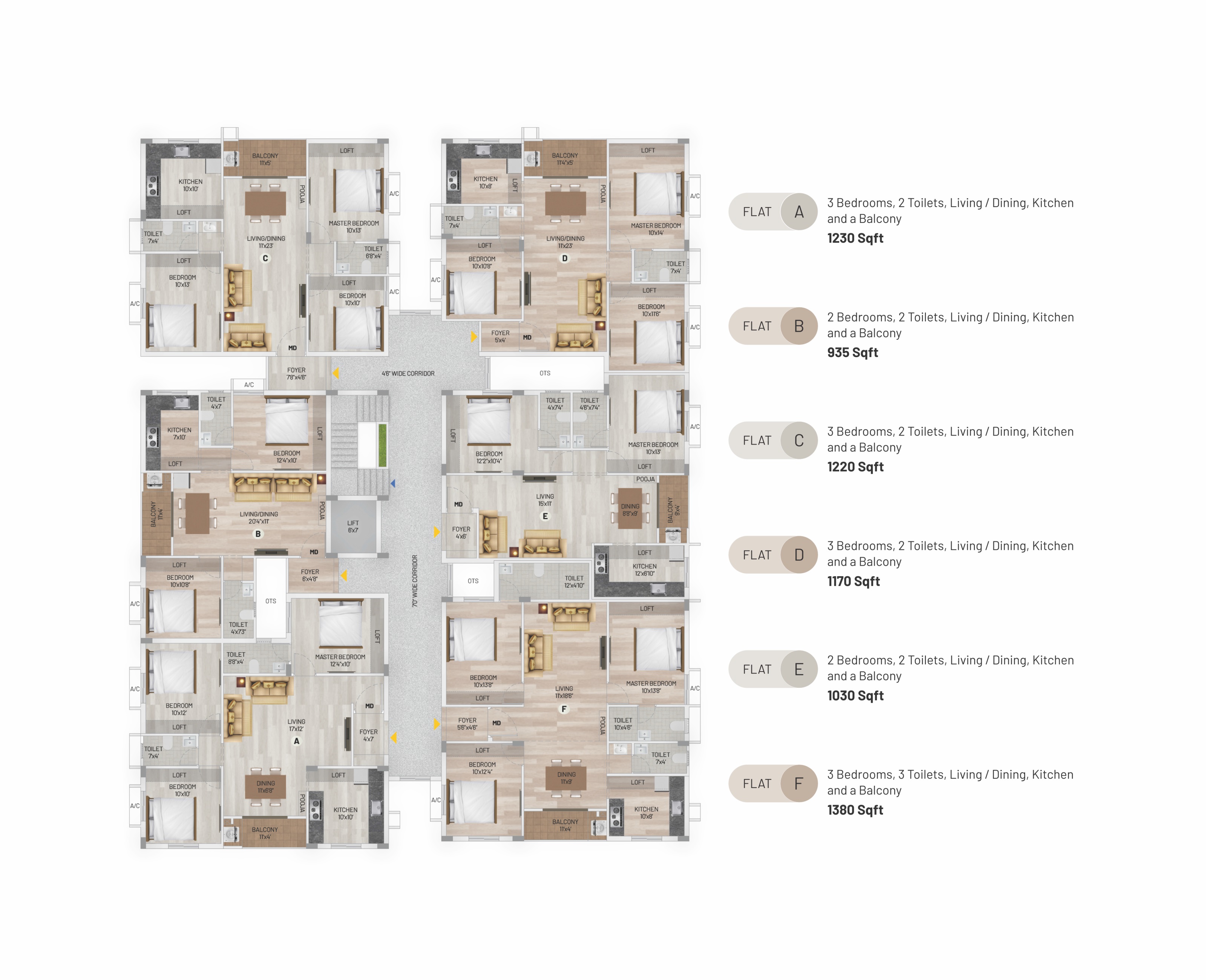 Kaizen Vedha Floor Plans