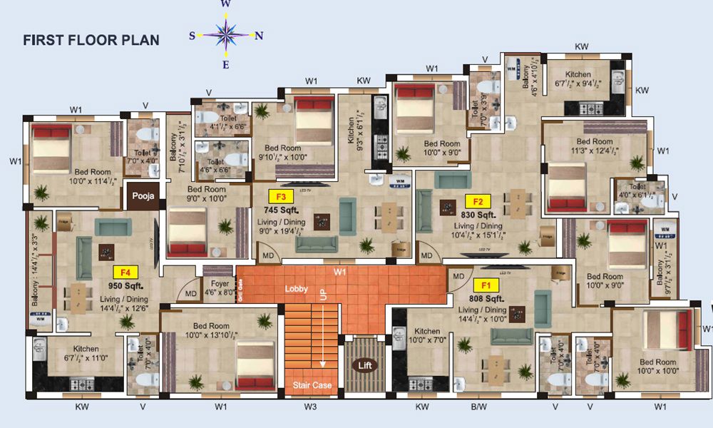 Minerva Rangalaya Floor Plans