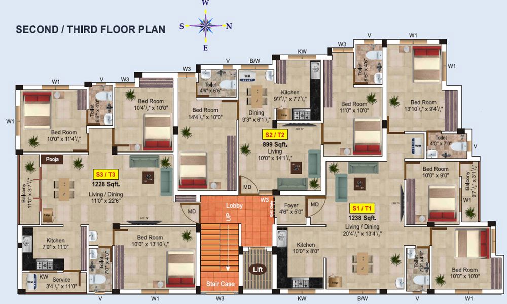 Minerva Rangalaya Floor Plans