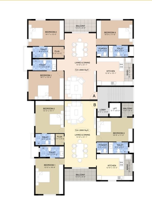 Pushkar VR Residences Floor Plans