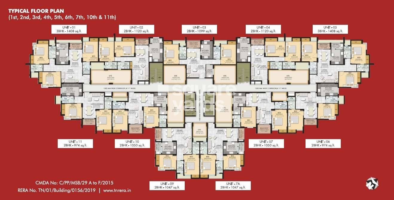 ruby royal tower project floor plans1 2468