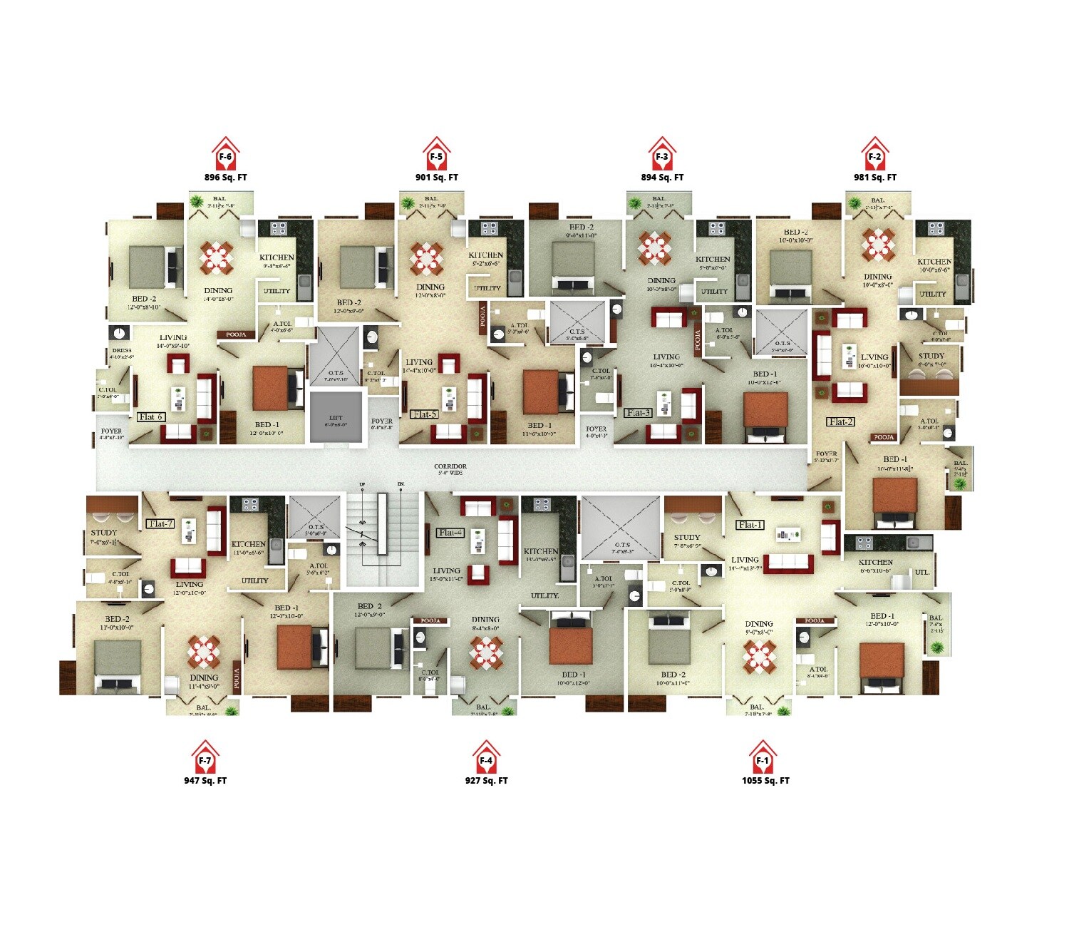 Saradeuz Ecstasy Floor Plans