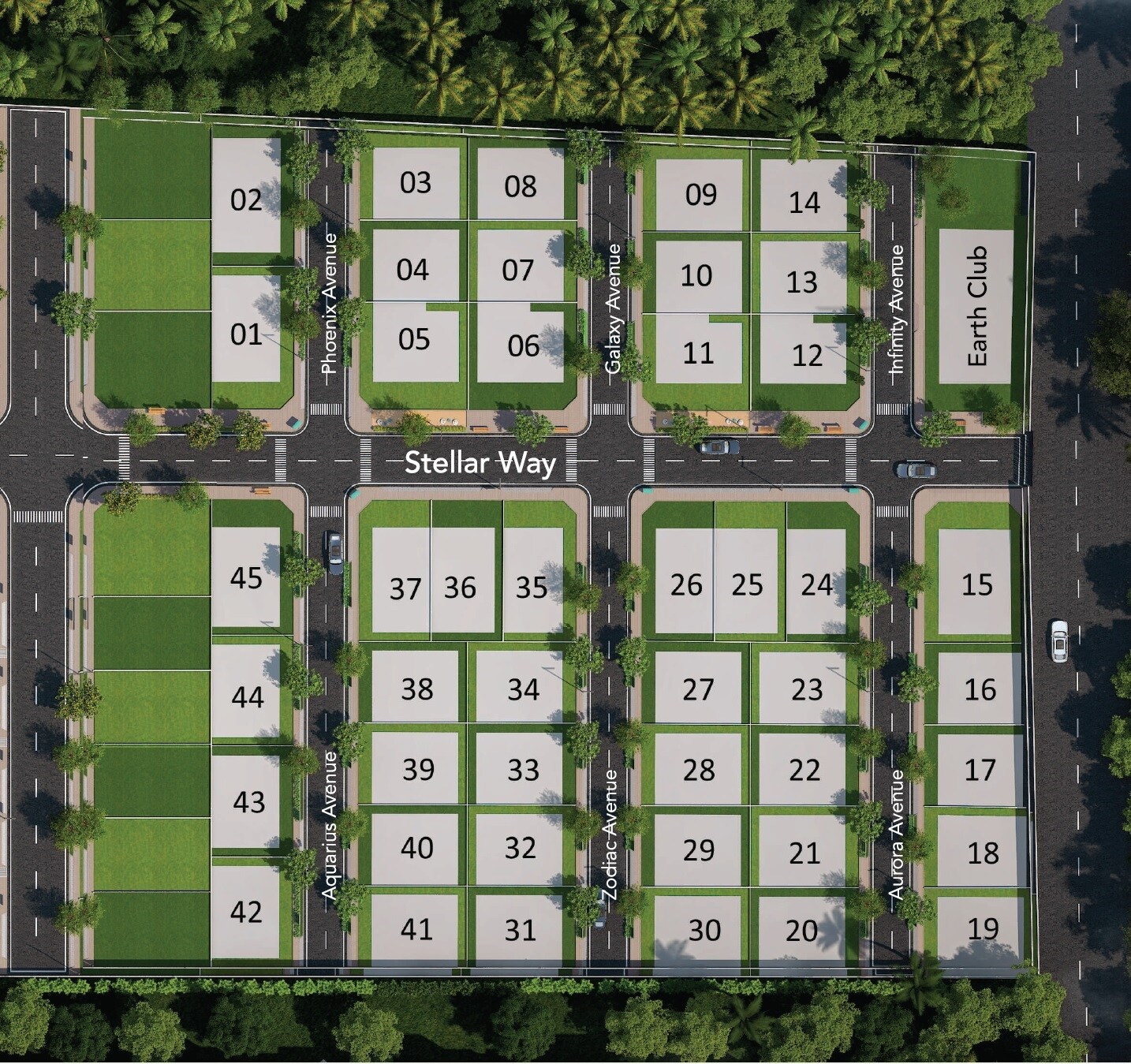 Urbando-Kosmos-Solaris_a row of green and white squares on a green field