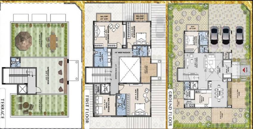 Floor plan of 5 BHK 5846 Sq. Ft. Villa in Adityaram Palace City, Chennai