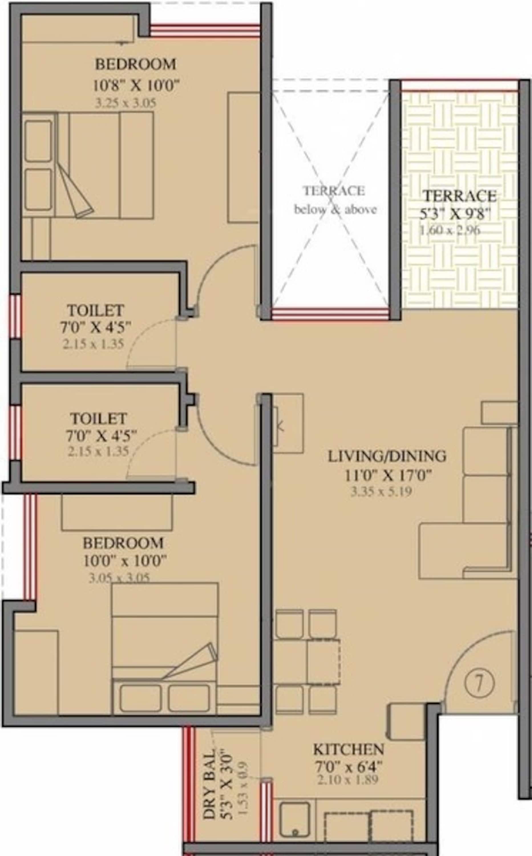 akshaya disney apartment 2bhk 994sqft 1