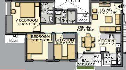 akshaya homes january apartment 3bhk 1140sqft1