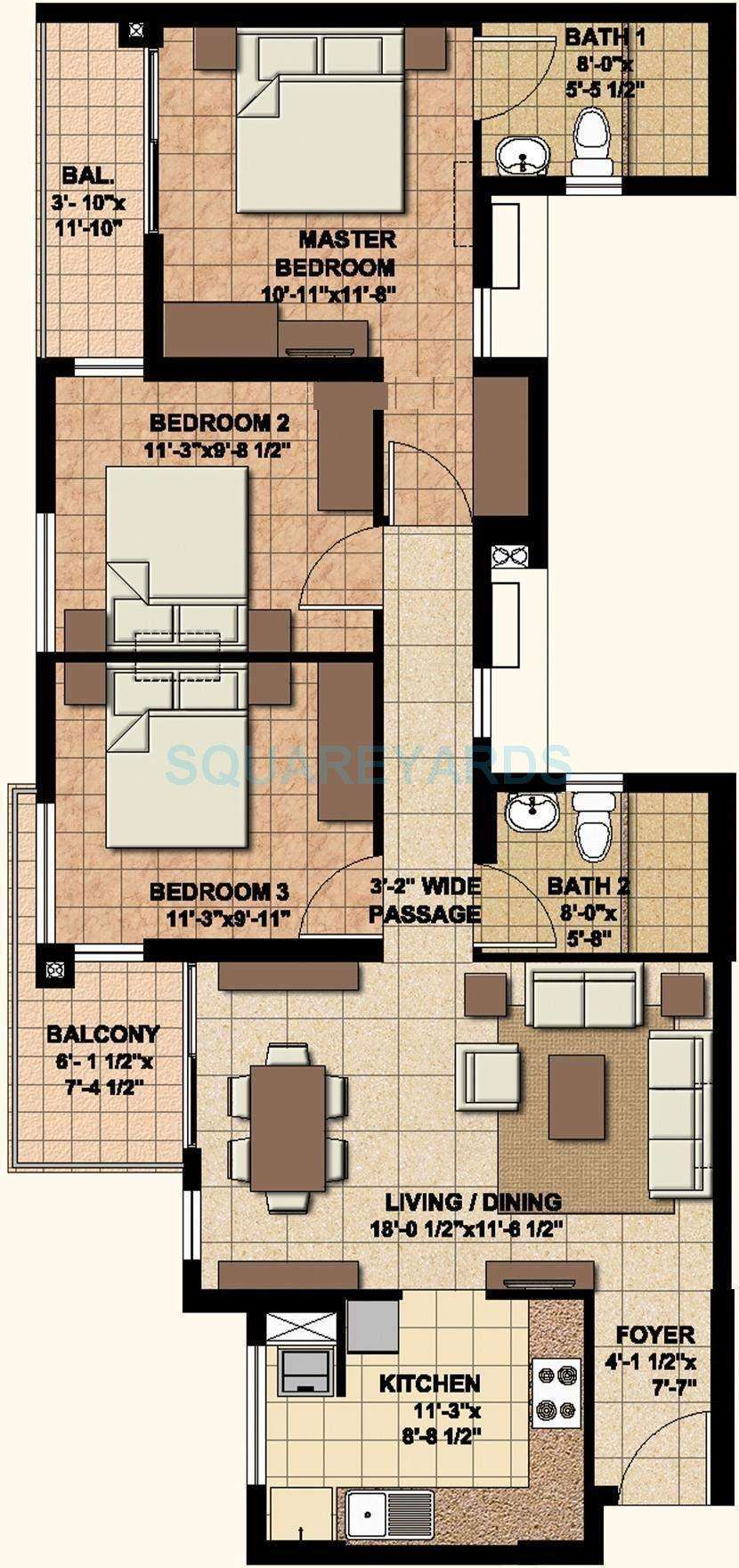 akshaya homes today apartment 3bhk 1360sqft1