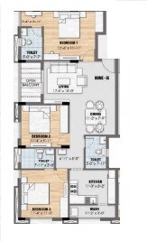 3 BHK 1287 Sq. Ft. Apartment