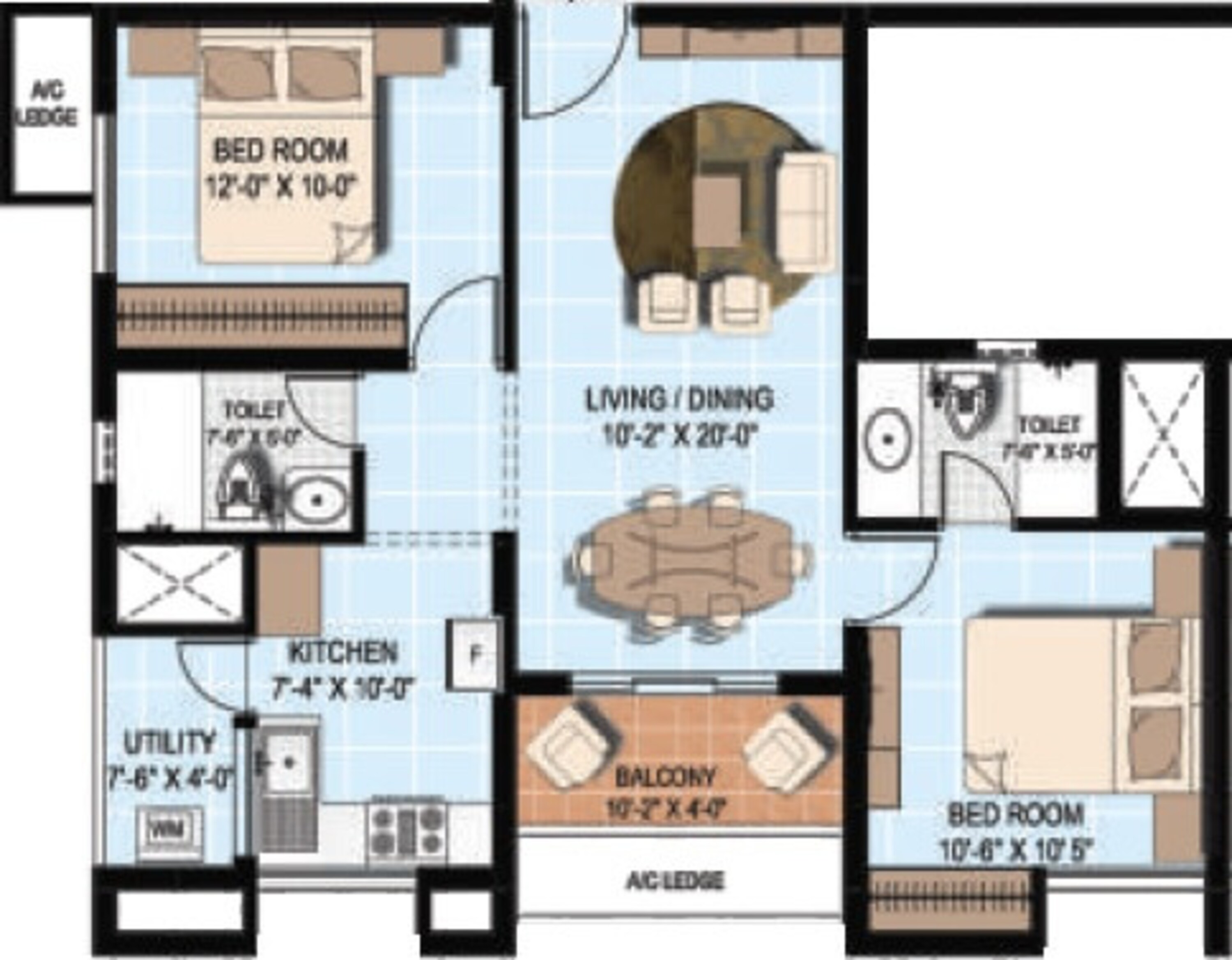 alliance orchid springs apartment 2bhk 1091sqft 1