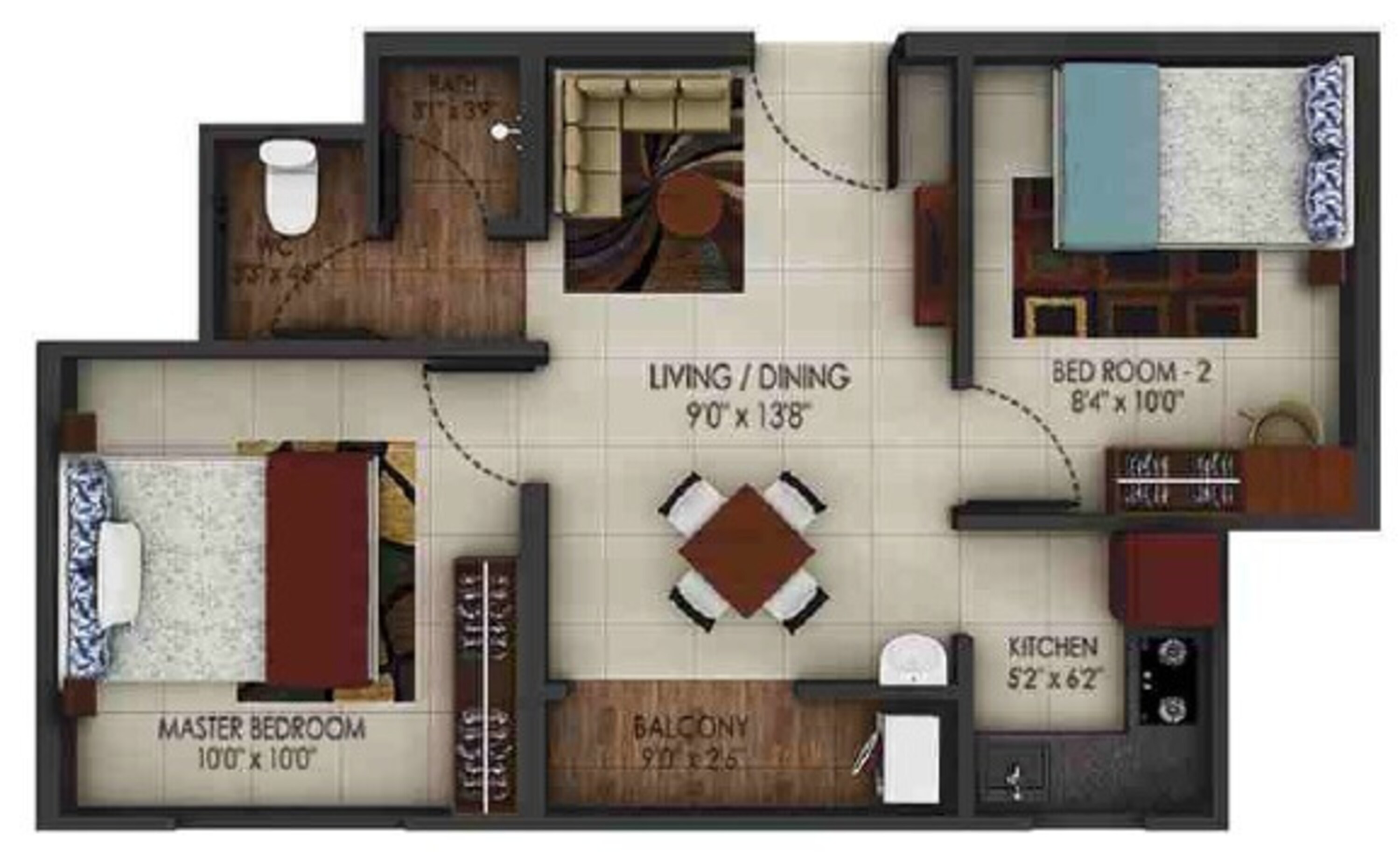 alliance urbanrise codename million carats apartment 2bhk 390sqft 1
