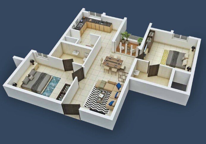 2 BHK 1059 Sq. Ft. Apartment