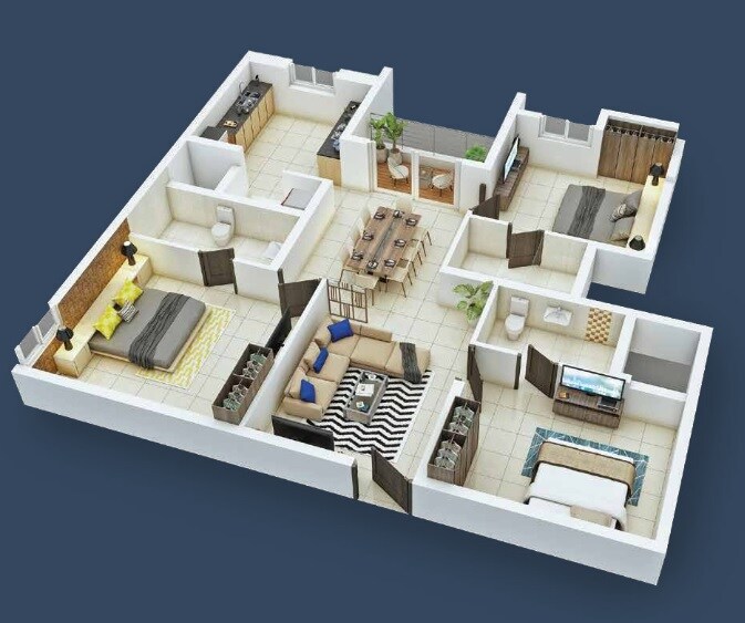 3 BHK 1394 Sq. Ft. Apartment