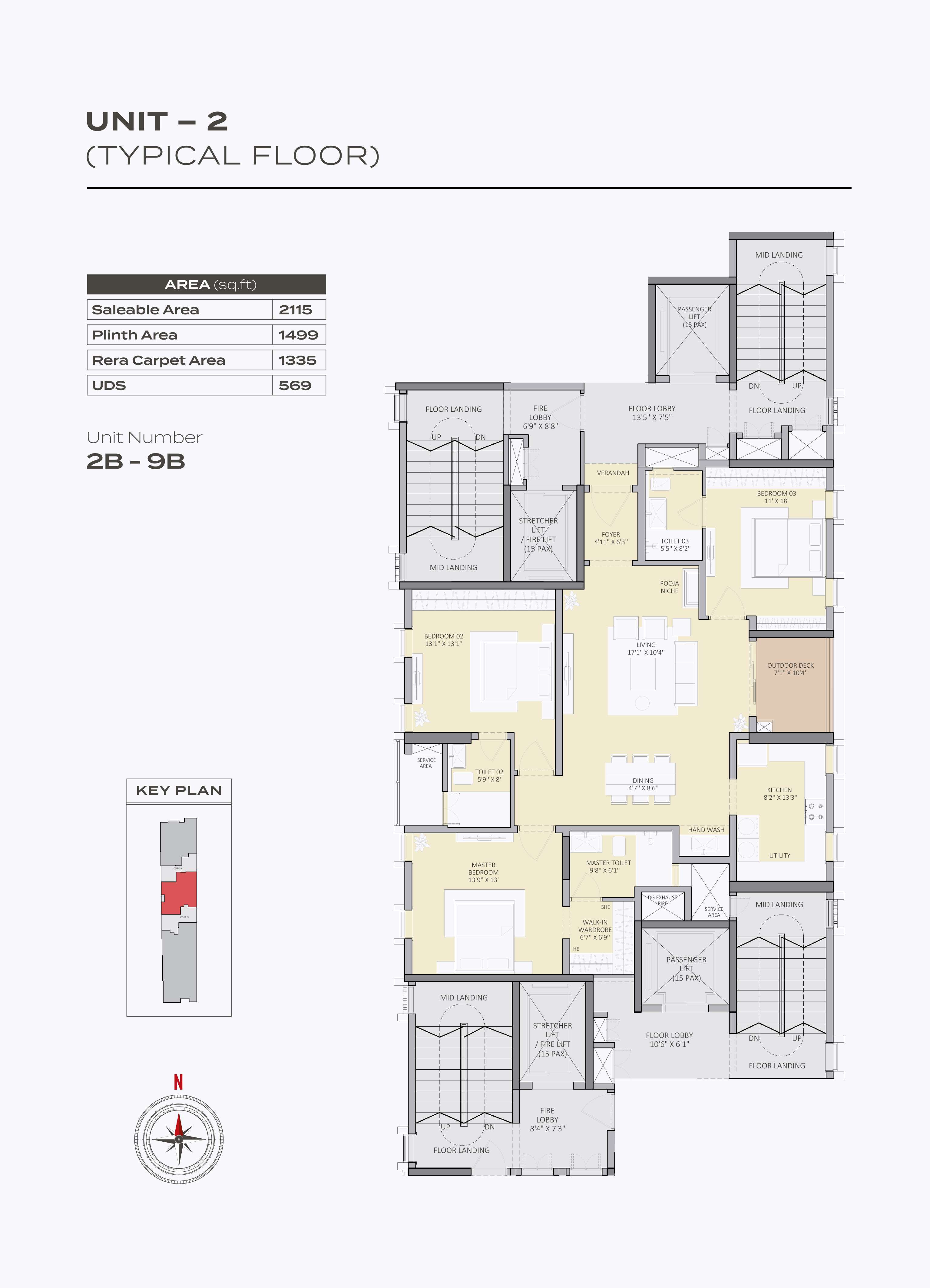 3 BHK 2115 Sq. Ft. Apartment in Altis Elevender