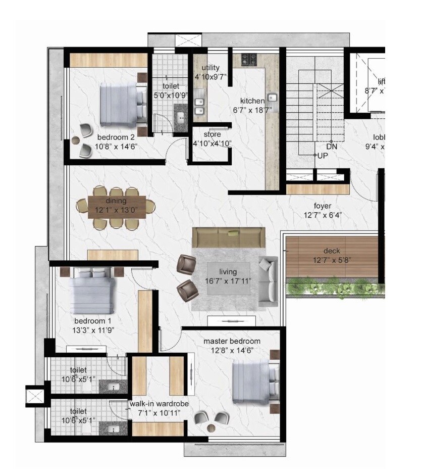 3 BHK 2294 Sq. Ft. Apartment