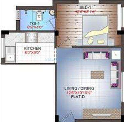1 BHK 501 Sq. Ft. Apartment in Annai Sai Realty Sai Thejus Phase Ii