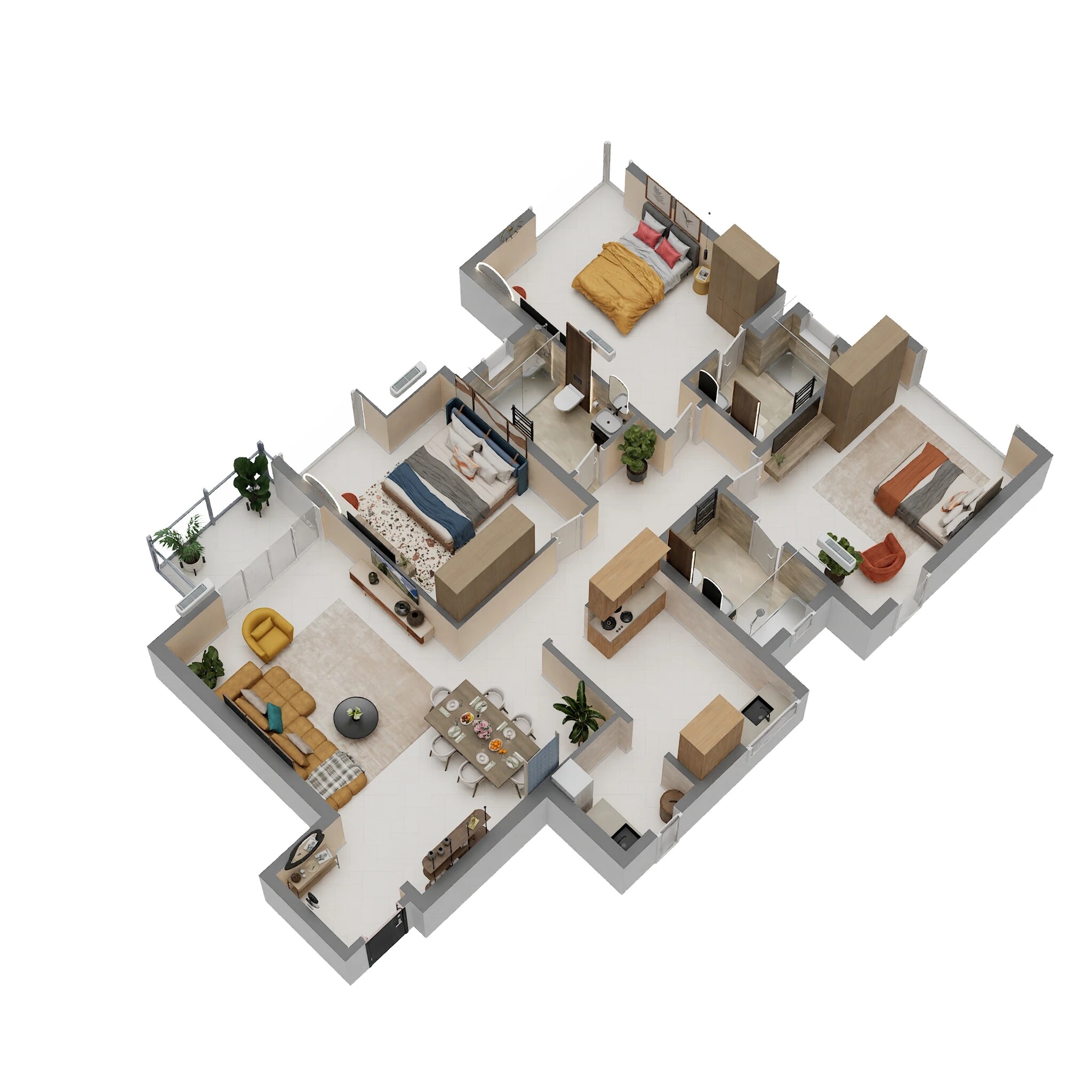 3 BHK 1947 Sq. Ft. Apartment