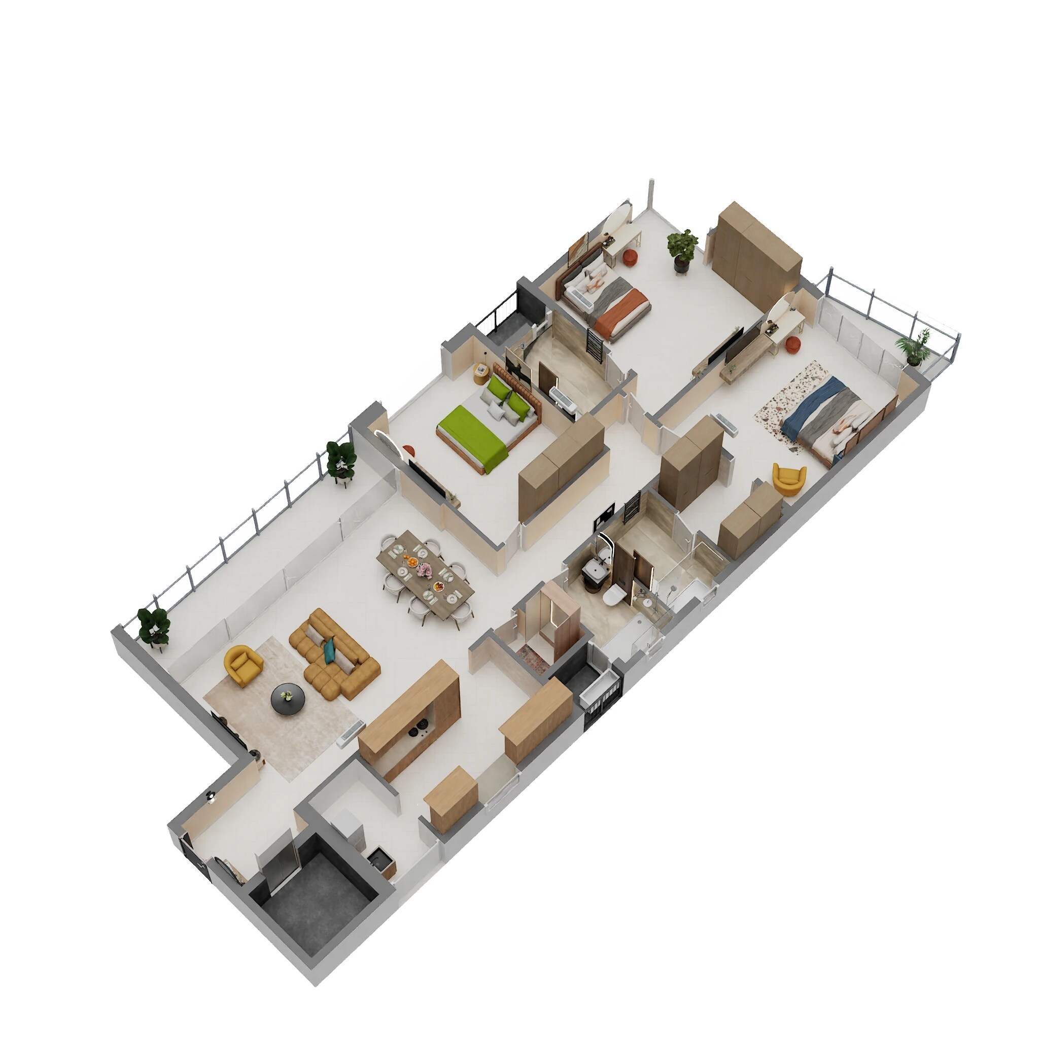 Floor plan of 3 BHK 2705 Sq. Ft. Apartment in Appaswamy Belmont Residences, Chennai