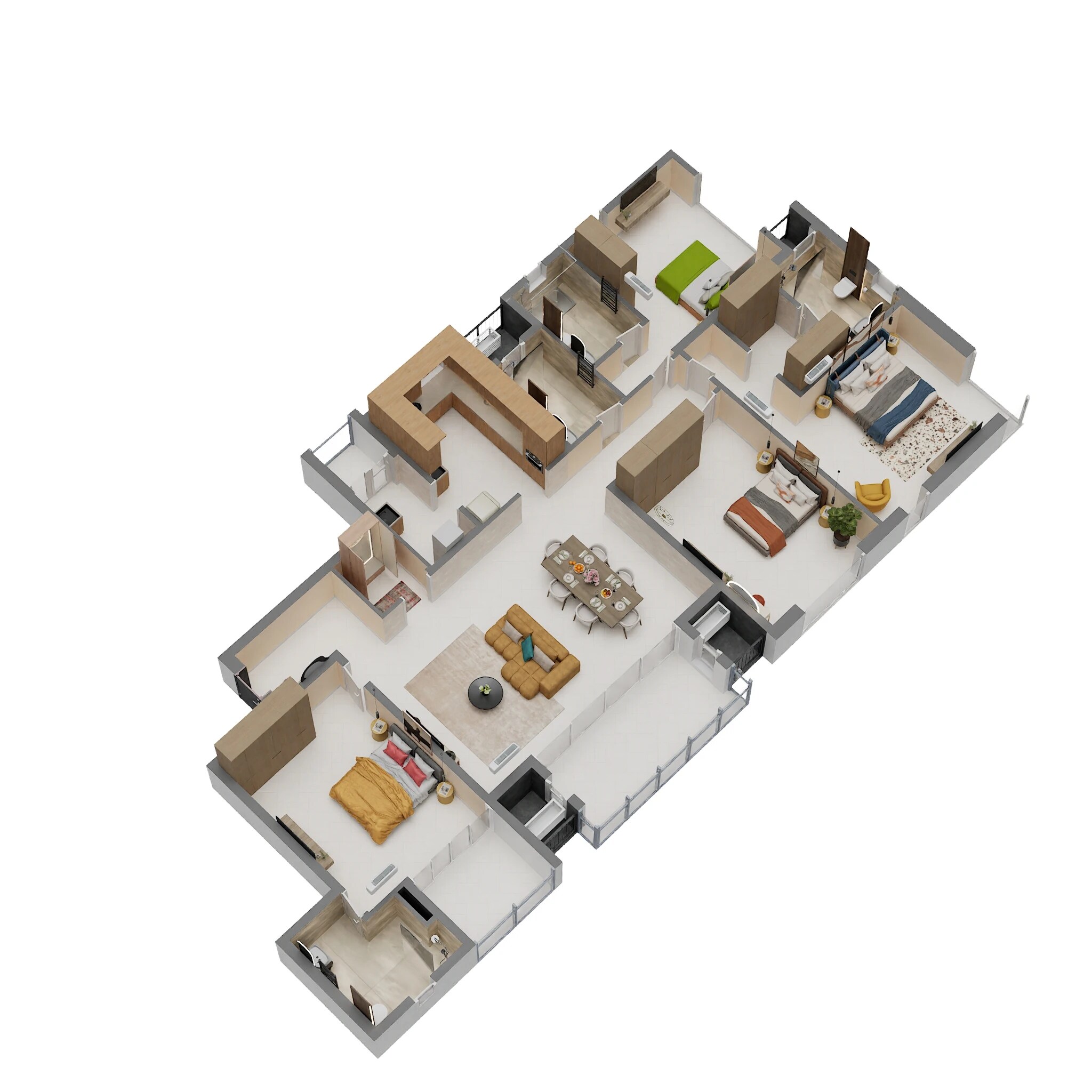 Floor plan of 3 BHK 2878 Sq. Ft. Apartment in Appaswamy Belmont Residences, Chennai