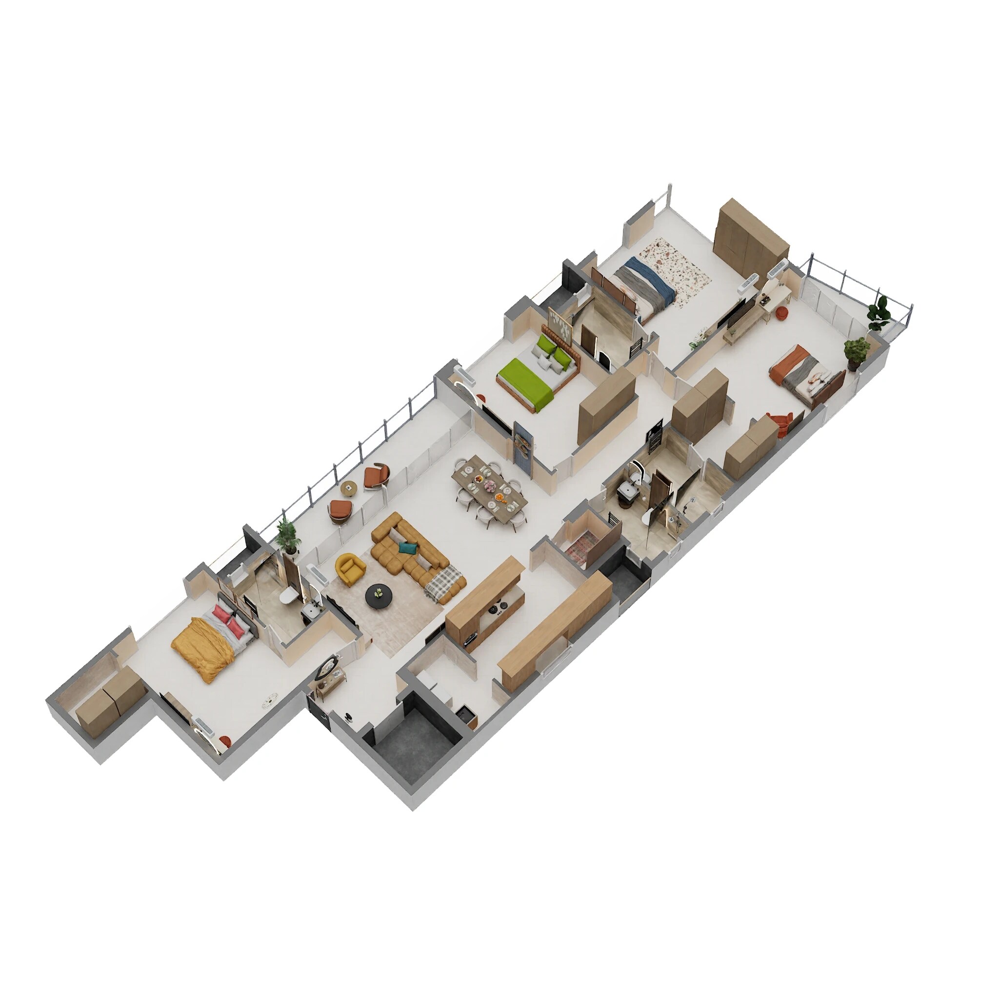 Floor plan of 3 BHK 3156 Sq. Ft. Apartment in Appaswamy Belmont Residences, Chennai