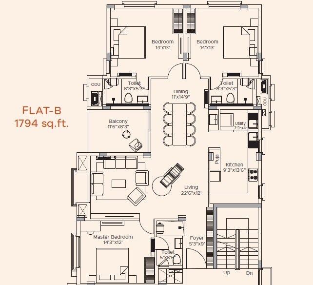 3 BHK 1794 Sq. Ft. Apartment