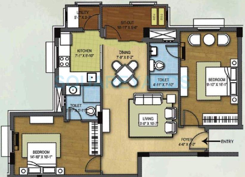 arihant housing tiara apartment 2bhk 1005sqft1