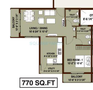 arun excello four green apartment 1bhk 770sqft1