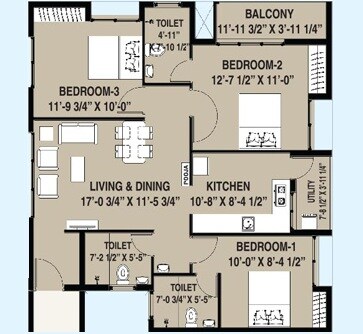 3 BHK 1320 Sq. Ft. Apartment