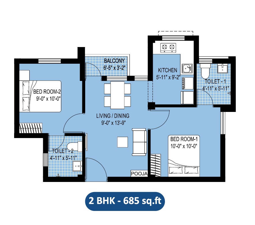 Arun Excello Sharada 2 BHK Layout