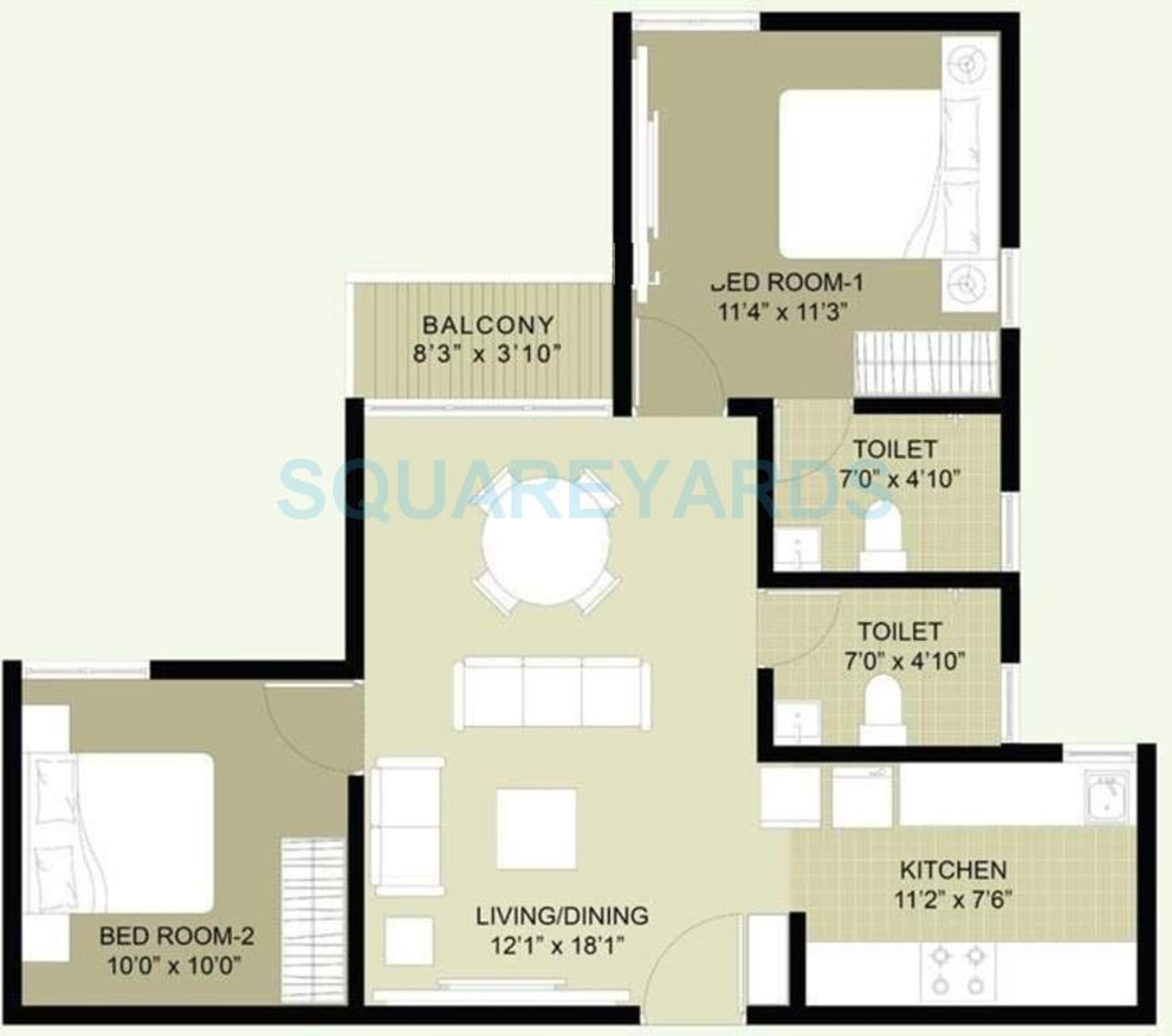 arun excello temple green apartment 2bhk 875sqft1