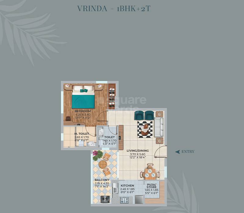 1 BHK 891 Sq. Ft. Apartment in Ashiana Vatsalya