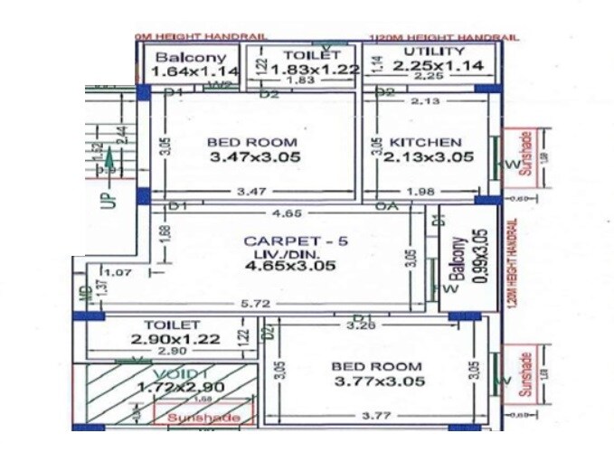 2 BHK 1037 Sq. Ft. Apartment