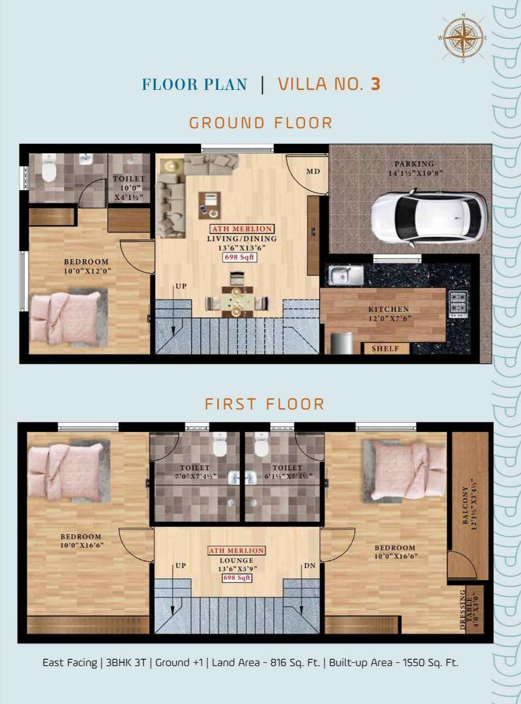 3 BHK 1550 Sq. Ft. Villa