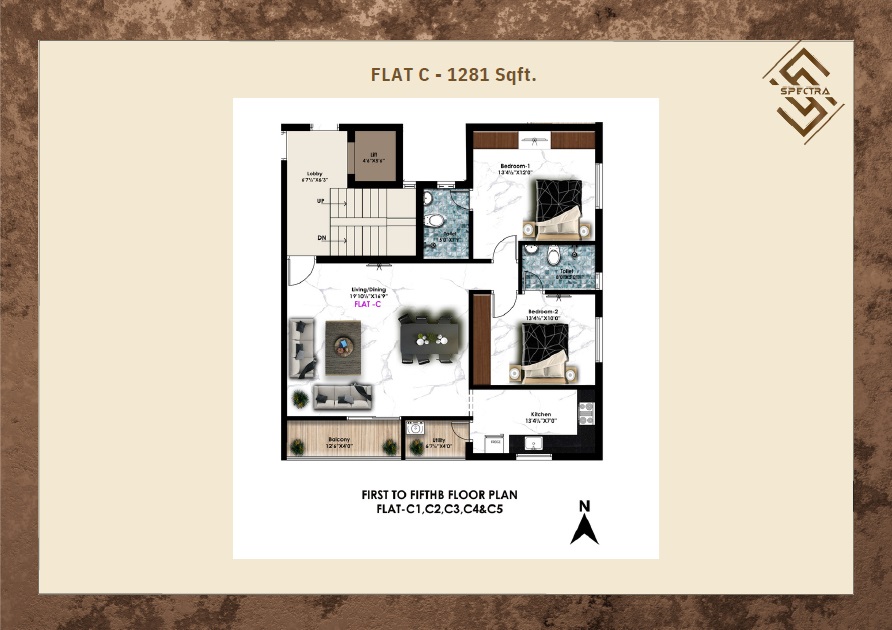2 BHK 1281 Sq. Ft. Apartment in Avinya Spectra