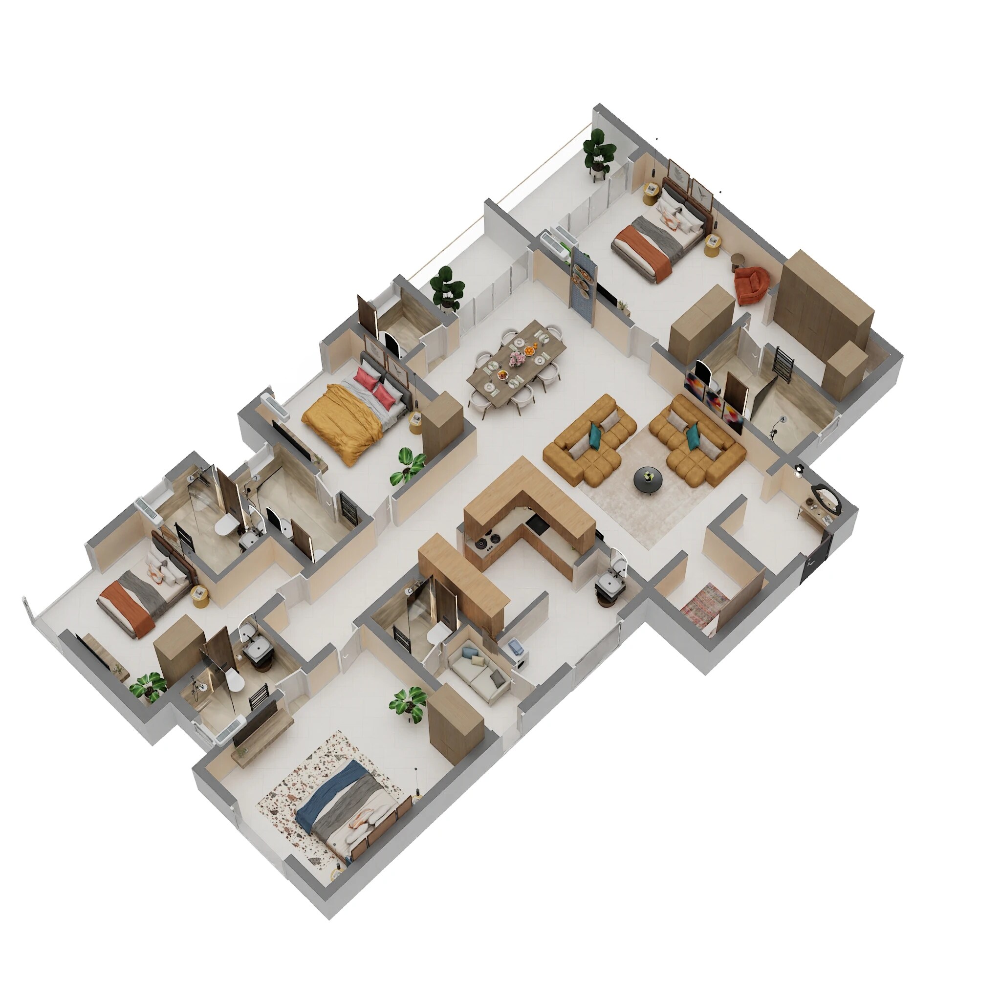 Floor plan of 4 BHK 2925 Sq. Ft. Apartment in Baashyaam Enchanted, Chennai