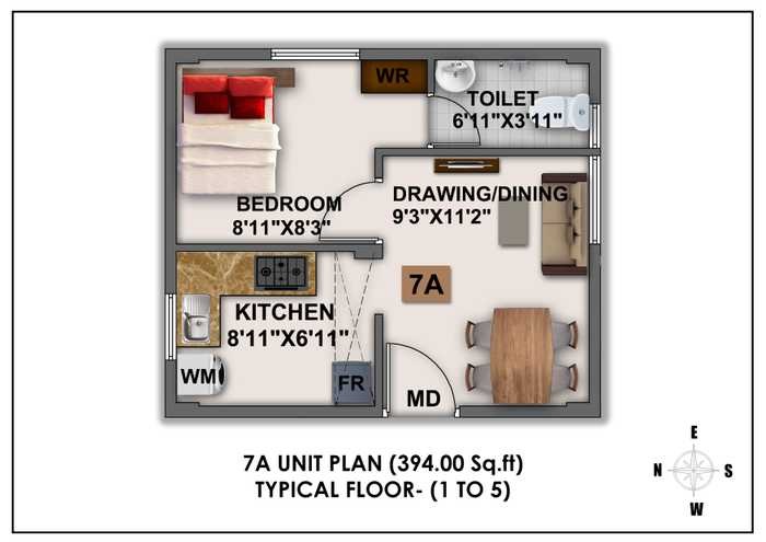 Baashyaam Le Chalet Smart Choice Homes 1 BHK Layout