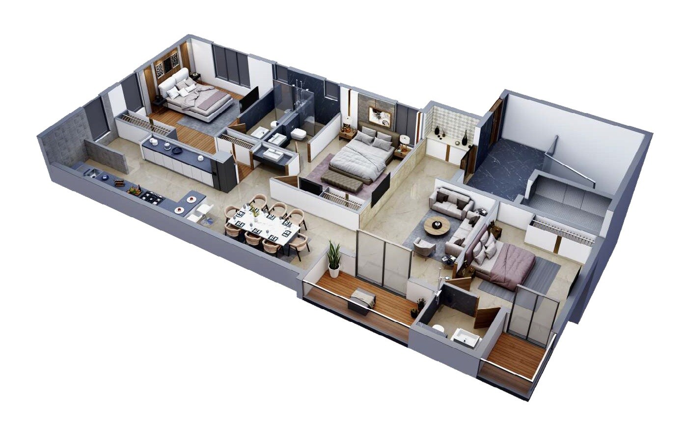 3 BHK 1800 Sq. Ft. Apartment