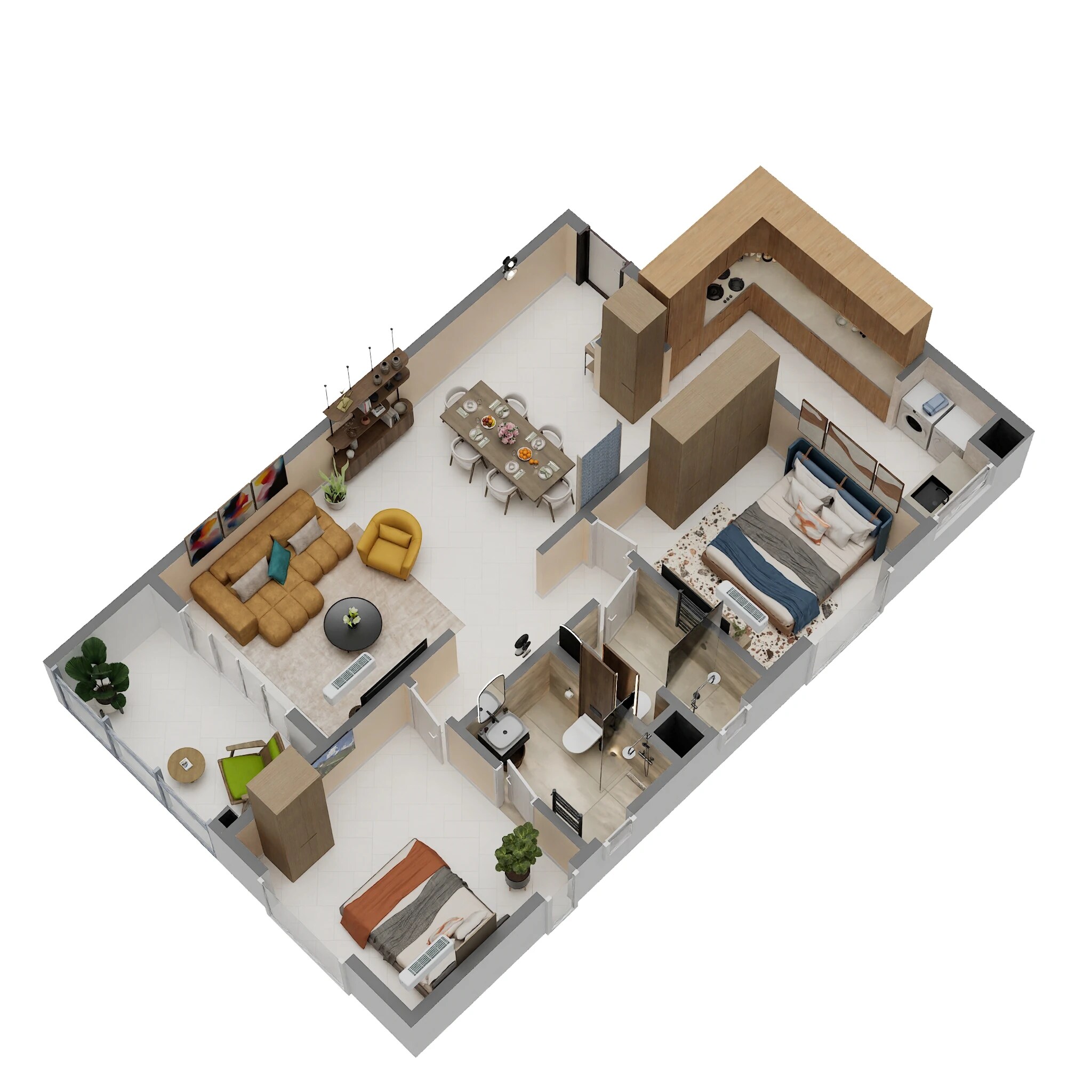 Floor plan of 4 BHK 1195 Sq. Ft. Apartment in Brigade Xanadu, Chennai