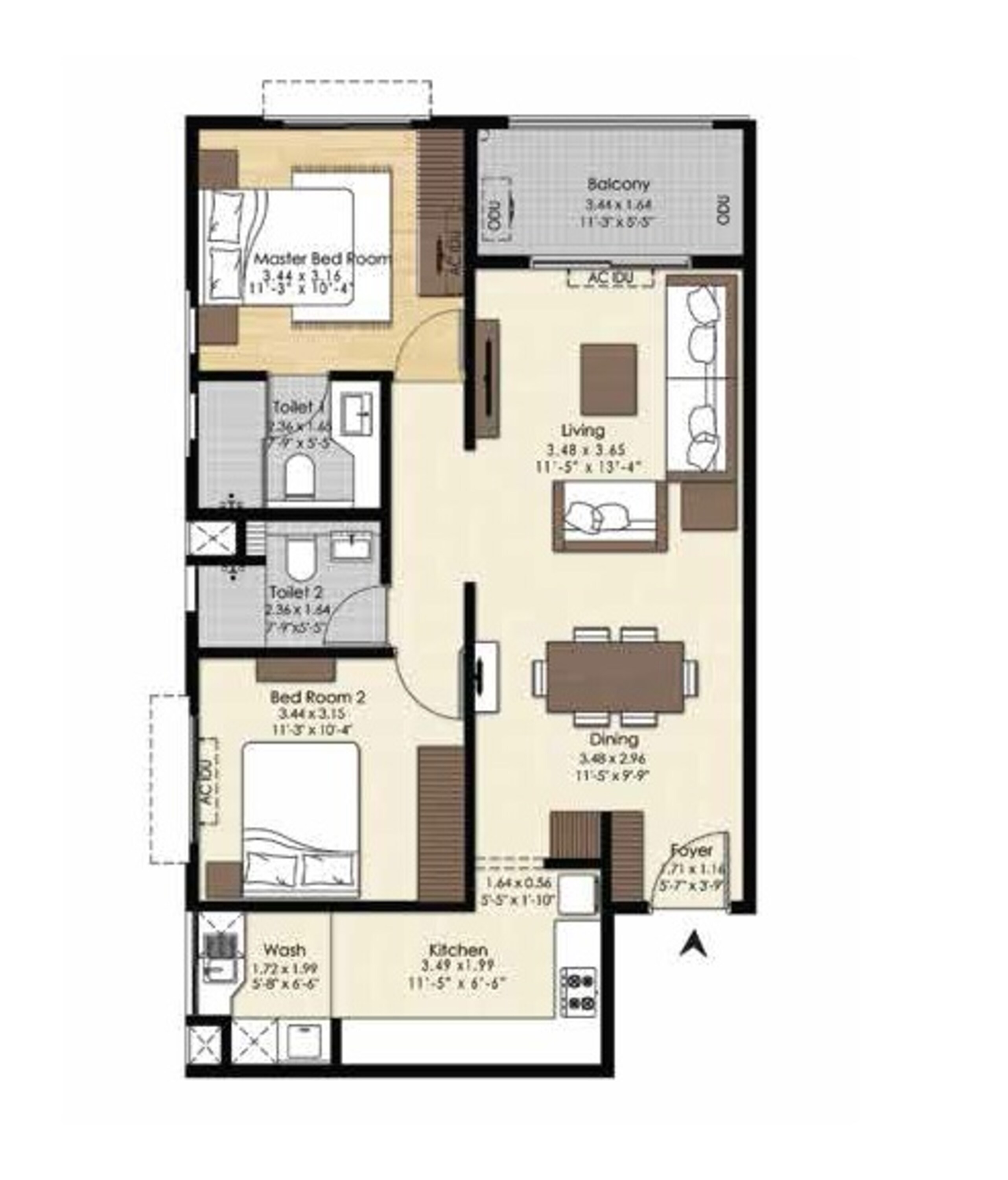 brigade xanadu apartment 2 bhk 1195sqft 20221314181340