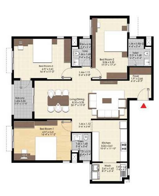 3 BHK 1880 Sq. Ft. Apartment