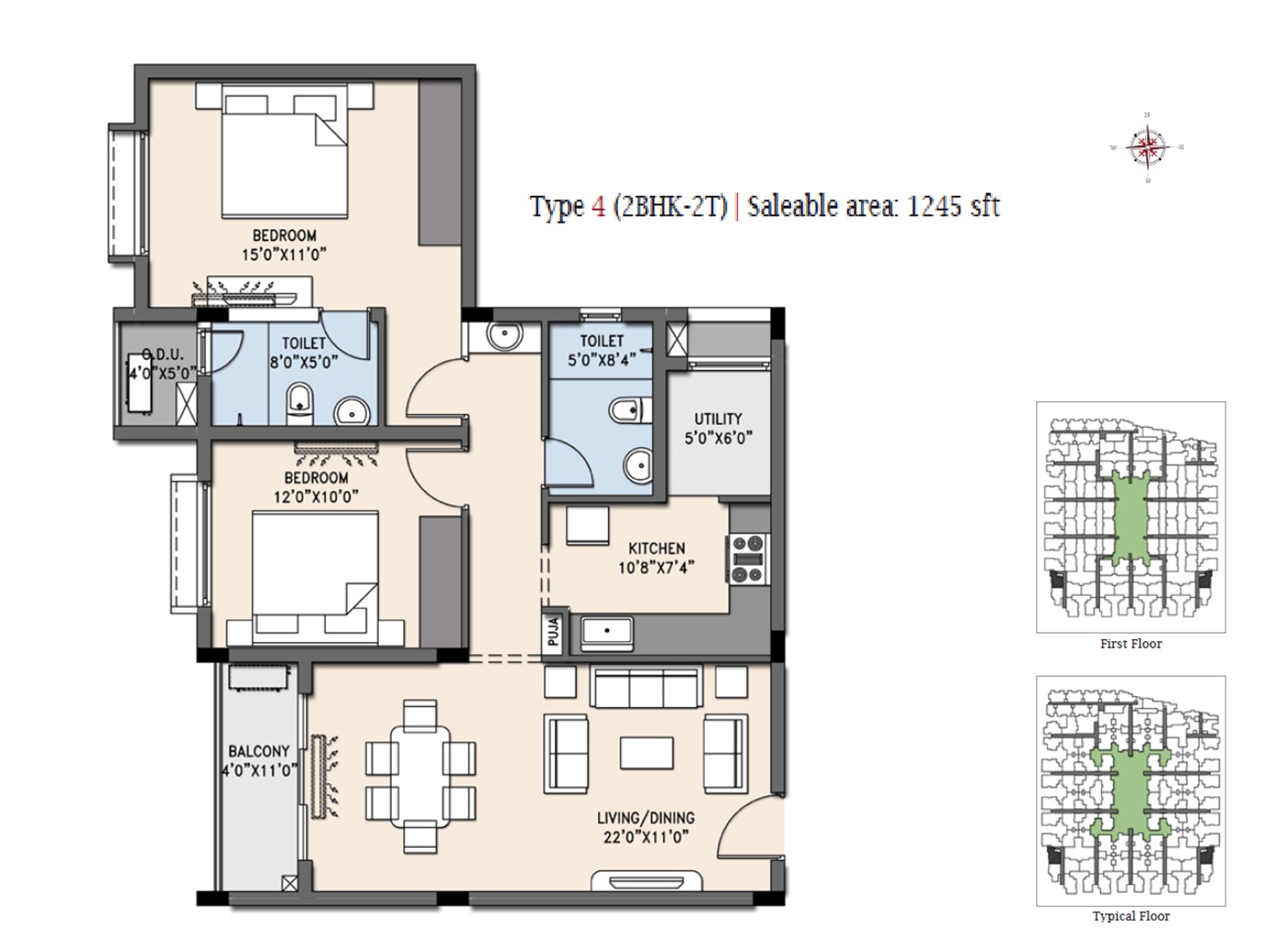 casa grande cherry pick apartment 2 bhk 1245sqft 20264517124511