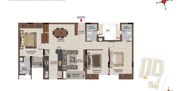 casagrand castle apartment 3 bhk 1617sqft 20203617073623