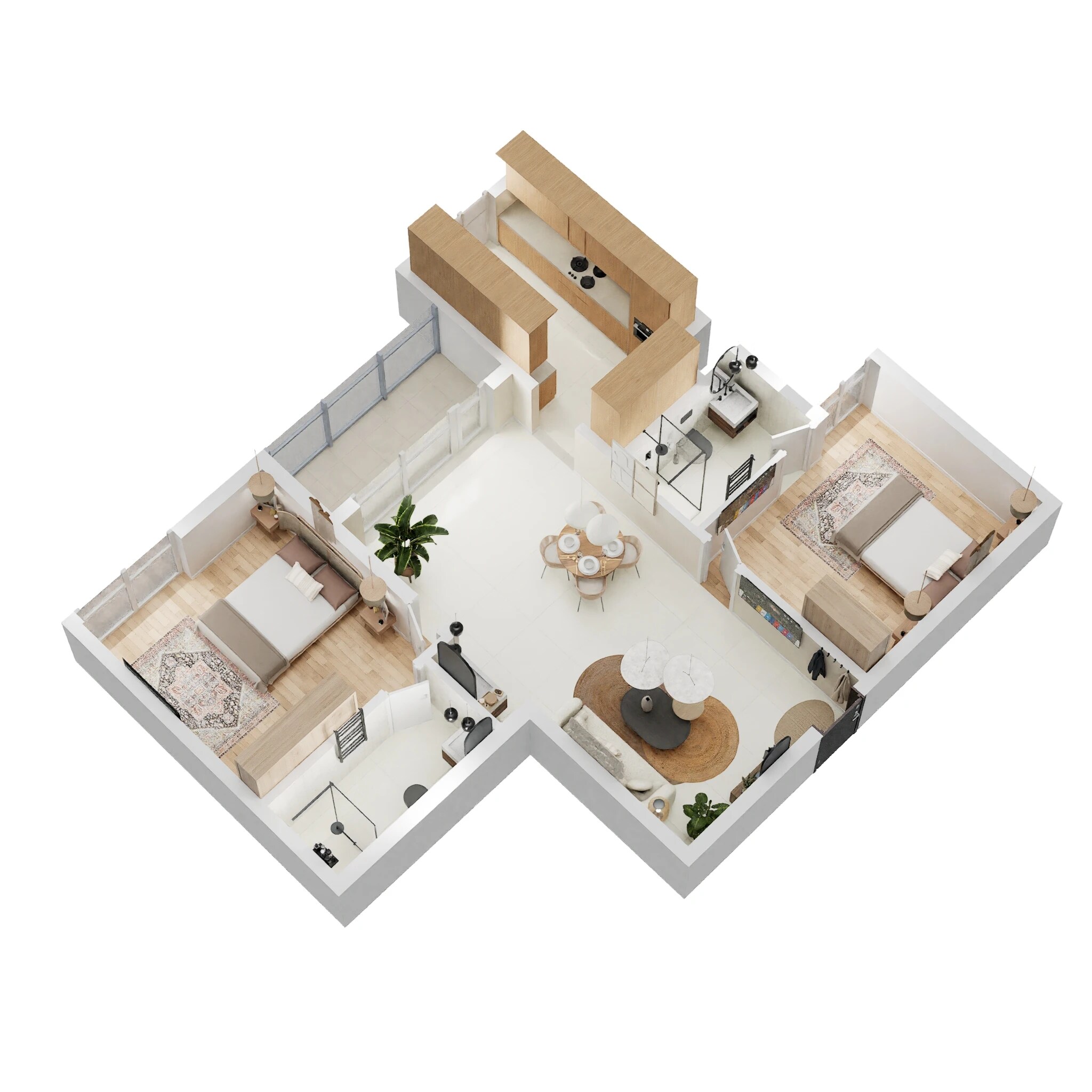 Floor plan of 2 BHK 1140 Sq. Ft. Apartment in Casagrand Elysium, Chennai
