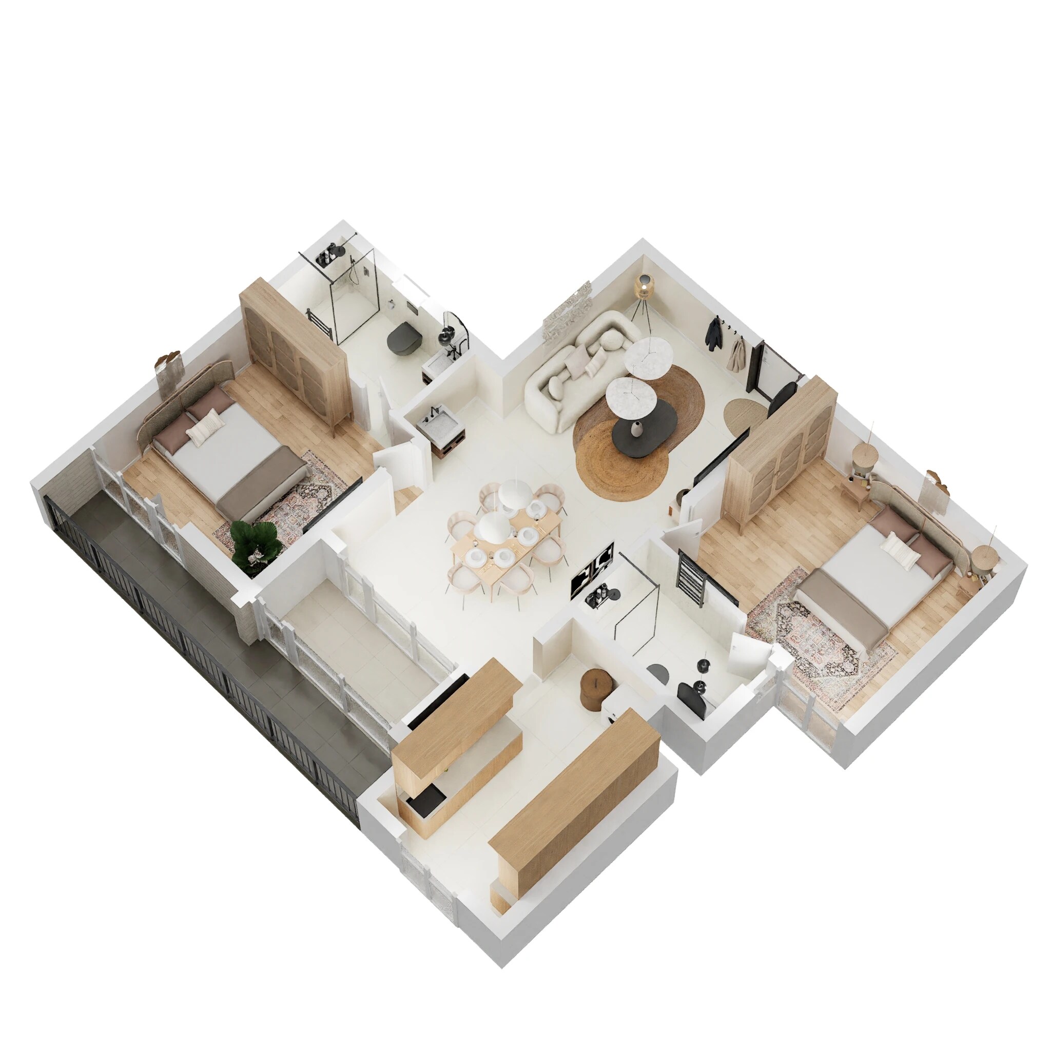 Floor plan of 2 BHK 955 Sq. Ft. Apartment in Casagrand Elysium, Chennai