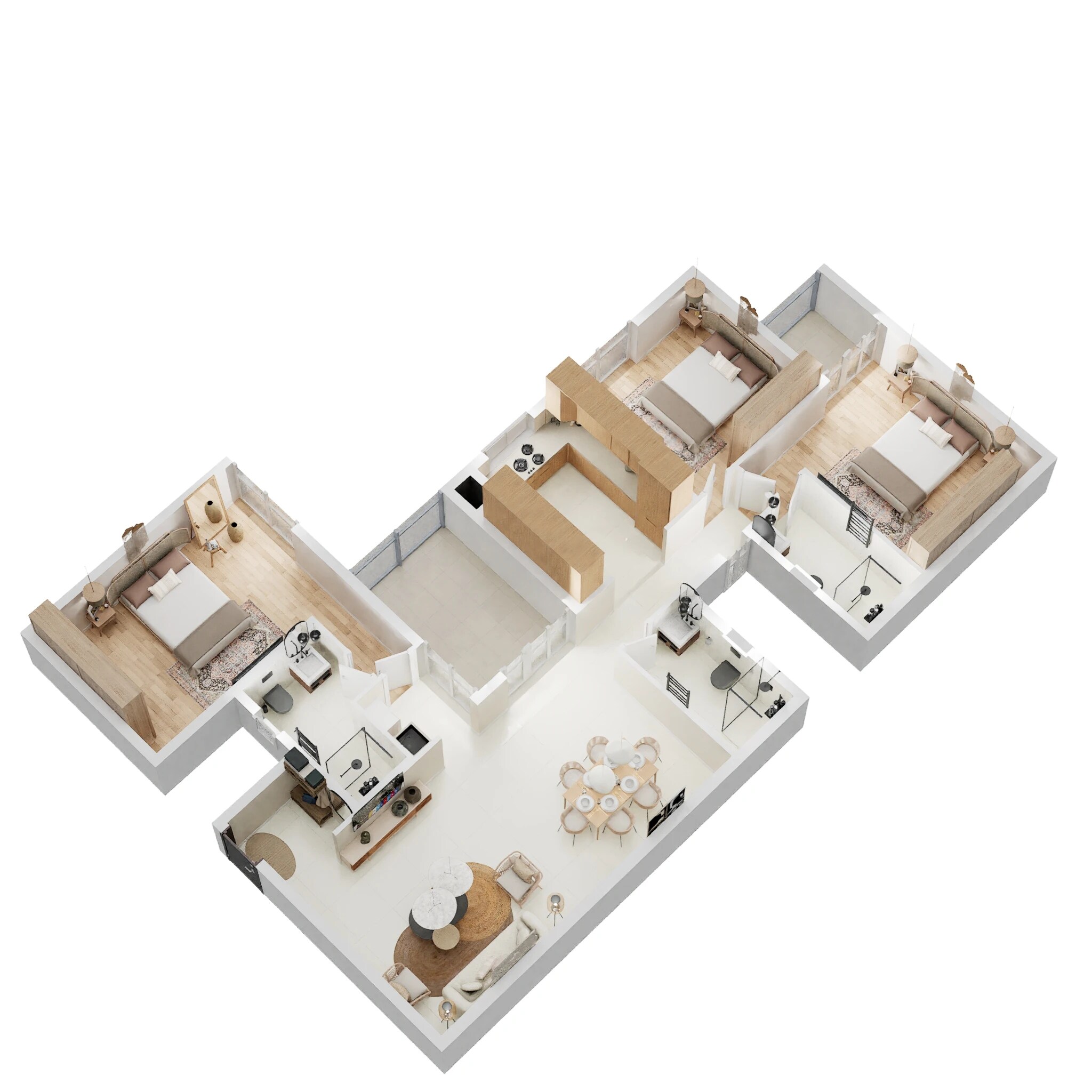 Floor plan of 3 BHK 1808 Sq. Ft. Apartment in Casagrand Elysium, Chennai
