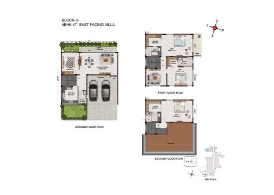 Floor plan of 4 BHK 1801 Sq. Ft. Villa in Casagrand Flagship, Chennai