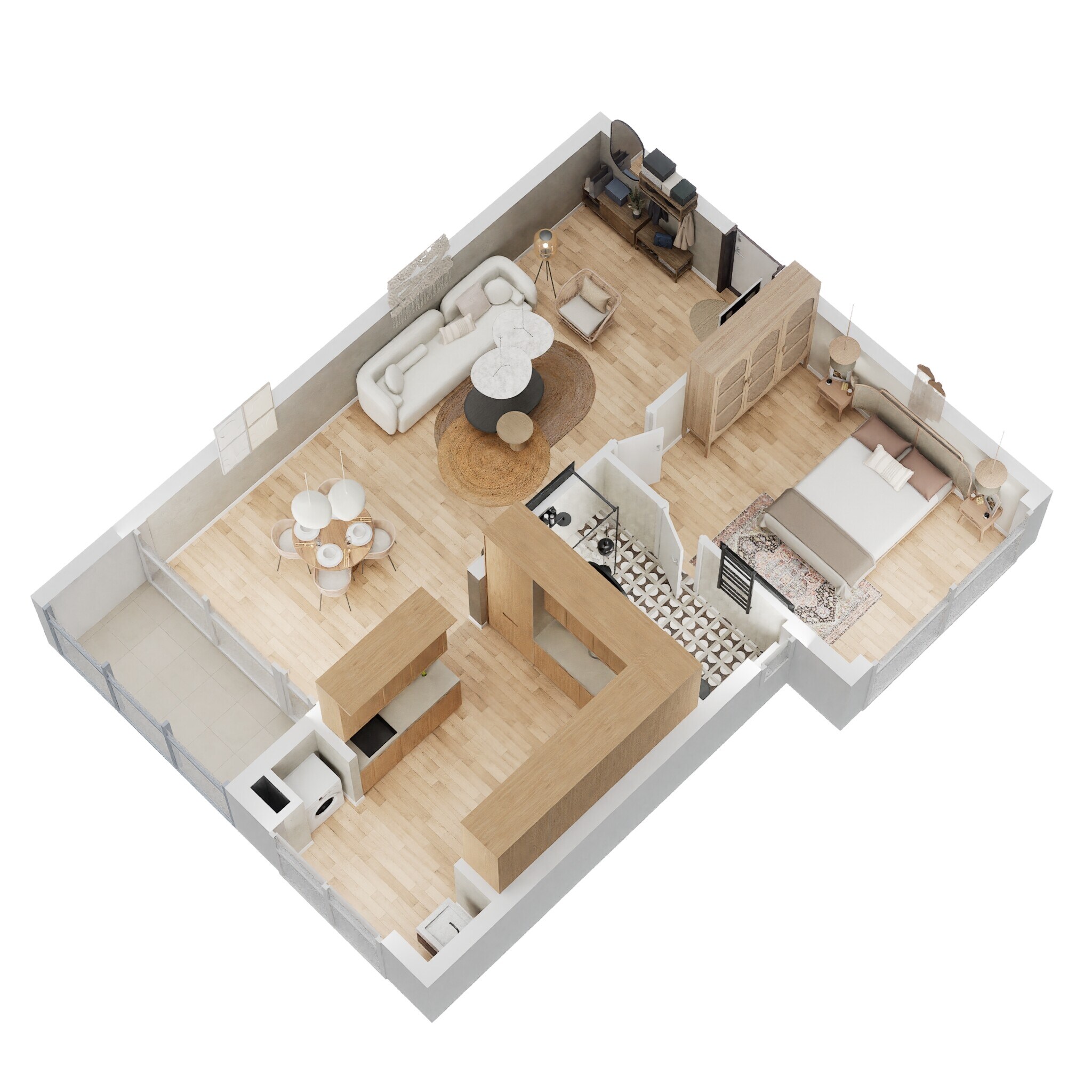 1 BHK 987 Sq. Ft. Apartment