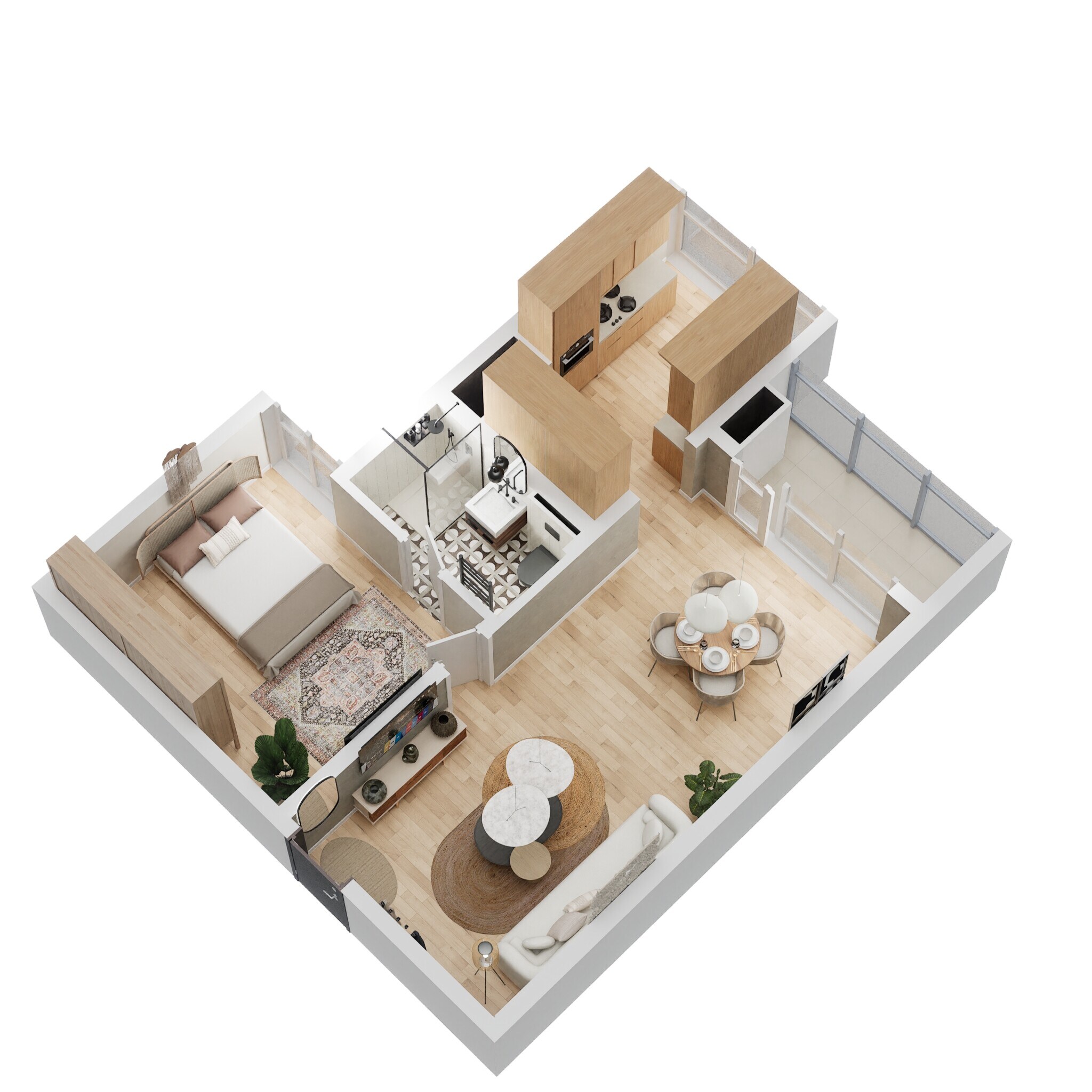 Floor plan of 1 BHK 873 Sq. Ft. Apartment in Casagrand Linore, Chennai