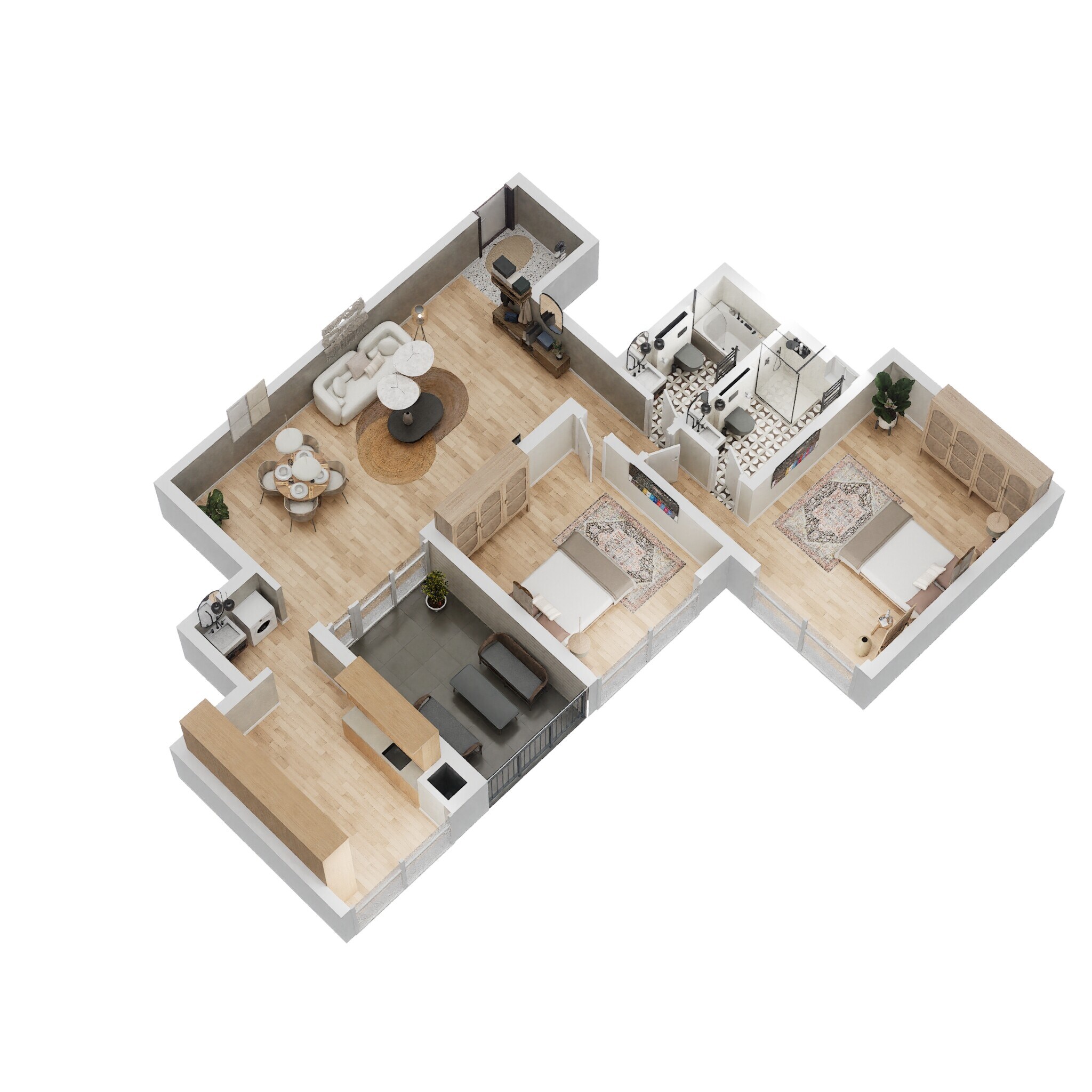 Floor plan of 2 BHK 1567 Sq. Ft. Apartment in Casagrand Linore, Chennai