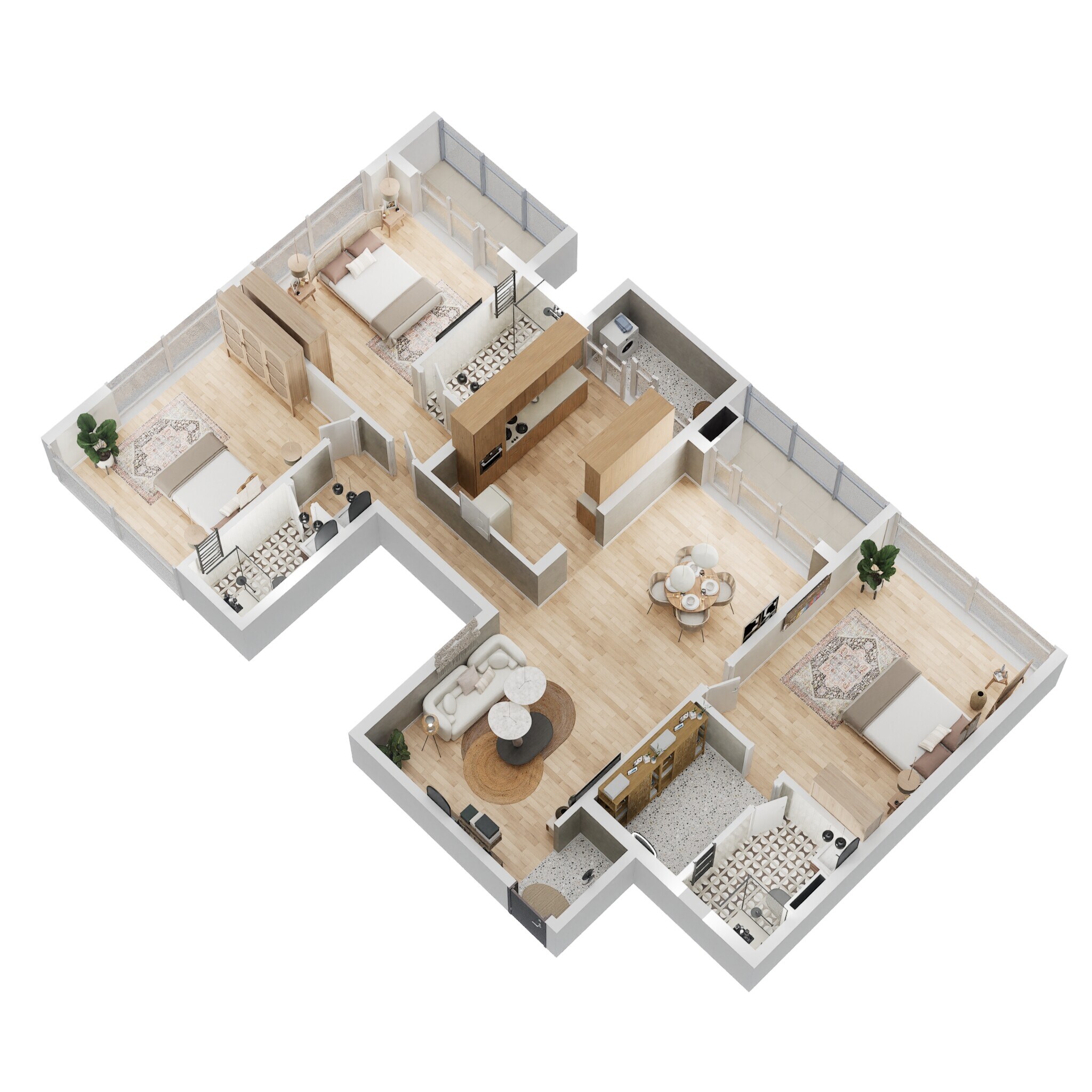Floor plan of 3 BHK 2141 Sq. Ft. Apartment in Casagrand Linore, Chennai