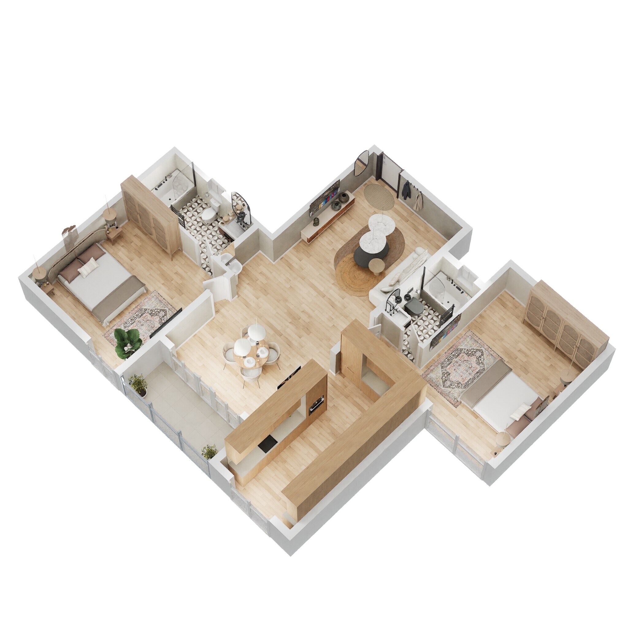 Floor plan of 2 BHK 1510 Sq. Ft. Apartment in Casagrand Majestica, Chennai